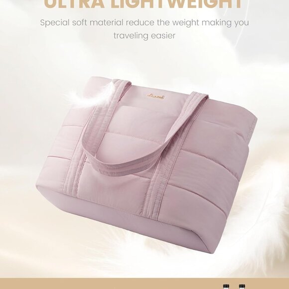 Tote Bag for Women, Large Puffer Work Tote Bag for 15.6 Inch Laptop, Lightweight - Picture 3 of 7